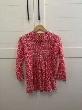 Roberta Roller Rabbit Pink Patterned Smocked Tunic